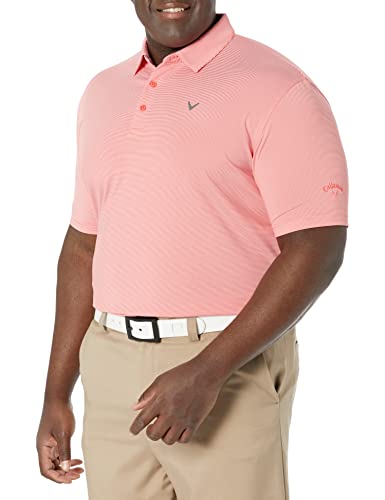 Callaway Men's Pro Spin Fine Line Short Sleeve Golf Shirt (Size X-Small-4X Big & Tall), Poppy Red, Small