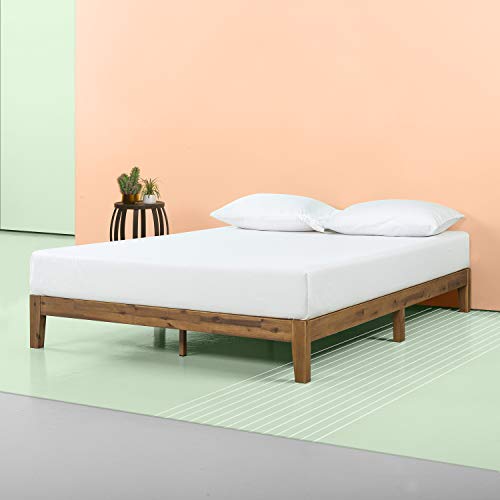 ZINUS Lucinda Wood Platform Bed Frame / No Box Spring Needed / Solid Wood Foundation with Wood Slat Support / Easy Assembly, King, 74.7"L x 38.2"W x 10"H