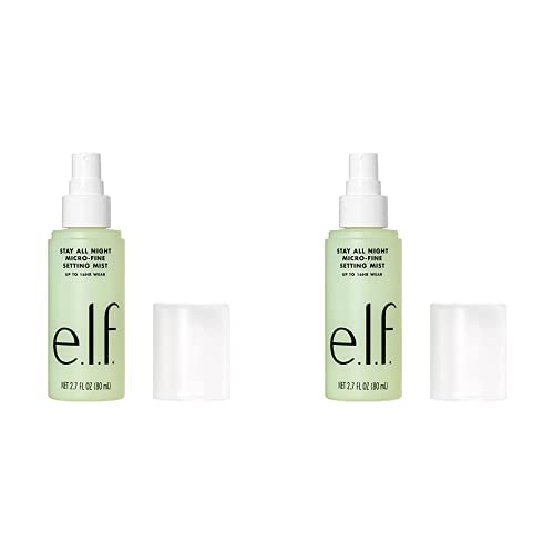 e.l.f. Stay All Night Micro-Fine Setting Mist, 16HR Wear, Hydrating & Refreshing, 2.7 Fl Oz (80mL) (Pack of 2)