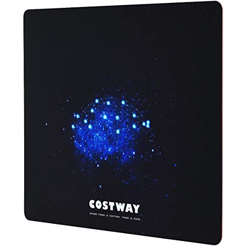 COSTWAY Computer Mouse Pad, Smoothly Gaming Mouse Pad Custom, with Starry Sky Pattern and Non-Slip Silicone Base, Premium-Textured and Waterproof Mouse Pad, Suits for Computers, Office & Home (Red)