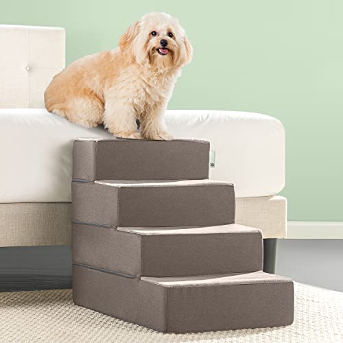 ZINUS Easy Pet Stairs, Pet Ramp, Pet Ladder, Large, Sand