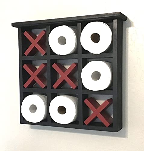 Tic Tac Toe Bathroom Toilet Paper Storage Shelf- NEW DESIGN- Handmade-NO ASSEMBLY REQUIRED-Bathroom Wall Decor