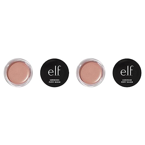 e.l.f. Luminous Putty Blush, Putty-to-Powder, Buildable Blush With A Subtle Shimmer Finish, Highly Pigmented & Creamy, Vegan & Cruelty-Free, Maui (Pack of 2)