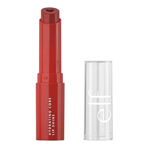 e.l.f. Hydrating Core Lip Shine, Conditioning & Nourishing Lip Balm, Sheer Color Tinted Chapstick, Giddy, 0.09 Oz