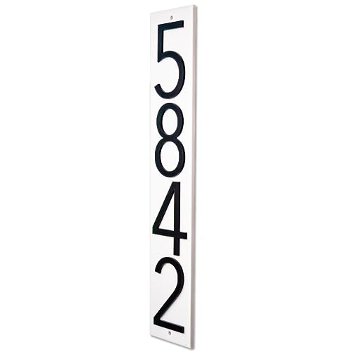 Discovered Designs – Fits on 4x4 Mailbox Post - Custom Address Number Sign – Reflective or Black or White – Made in USA (White)