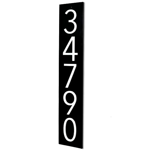 Discovered Designs – Fits on 4x4 Mailbox Post - Custom Address Number Sign – Reflective or Black or White – Made in USA (Black)