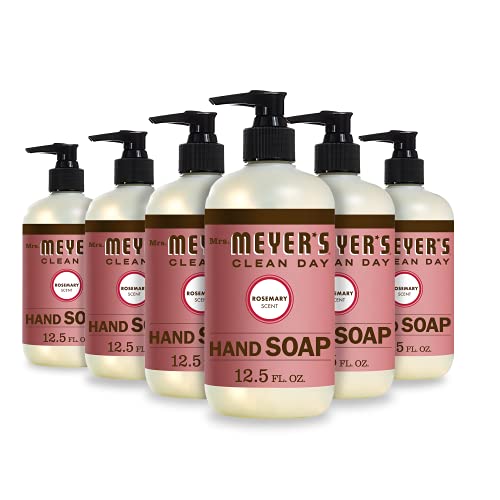 Mrs. Meyer's Hand Soap, Made with Essential Oils, Biodegradable Formula, Rosemary, 12.5 fl. oz - Pack of 6