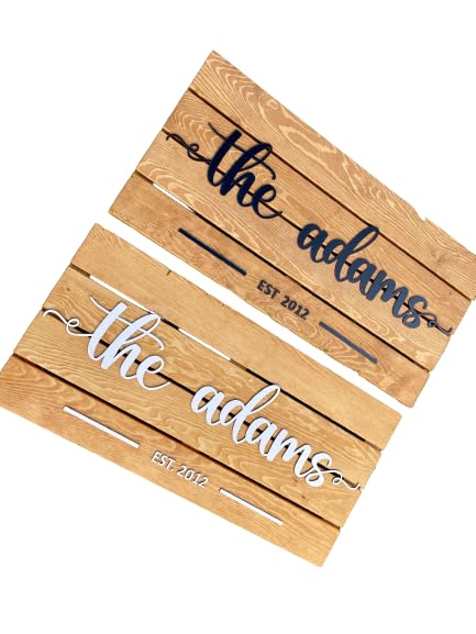 CUSTOM WOOD SIGN, Personalized Family Name Sign, Last Name Pallet Sign, Wedding Gift, Home Wall Decor, Anniversary Gift