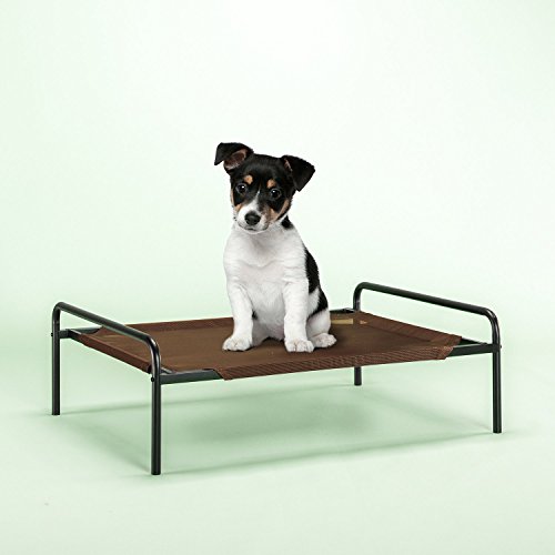 Zinus Elevated Metal Framed Comfort Pet Bed Small in Brown