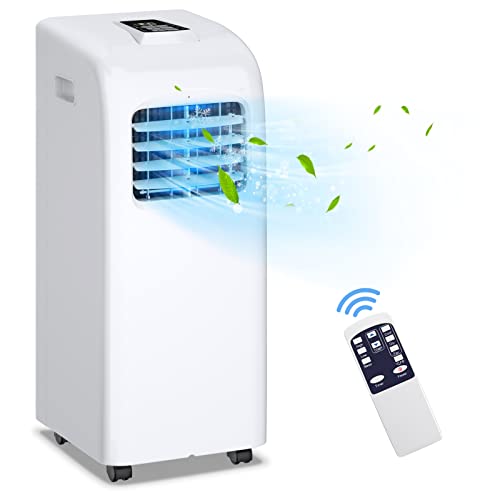 COSTWAY 8000 BTU Portable Air Conditioner with Remote Control Dehumidifier Function Window Wall Mount (8000 BTU)