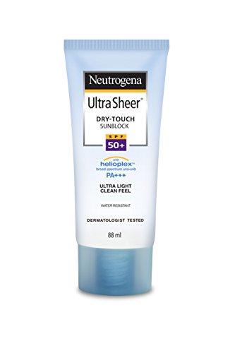 Neutrogena Ultra Sheer Dry-Touch Sunscreen Lotion, Broad Spectrum SPF 55 UVA/UVB Protection, Lightweight Water Resistant Face & Body Sunscreen, Non-Greasy, Travel Size, 3 fl. oz