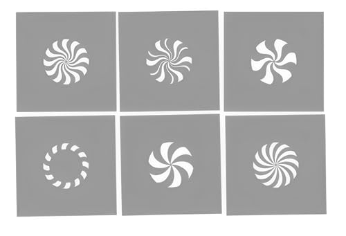 Set of 6 stencil, Christmas Peppermint Candy Stencil, Holiday Reusable DIY Cookie & Airbrush Template for Holiday Baking and Decorating (set of 6 stencils 3 inch design)