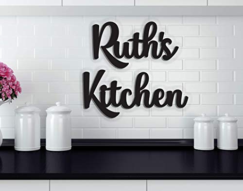 Custom Kitchen Name Sign, Personalized Wood Name Kitchen Decor, wooden cutout Word Sign