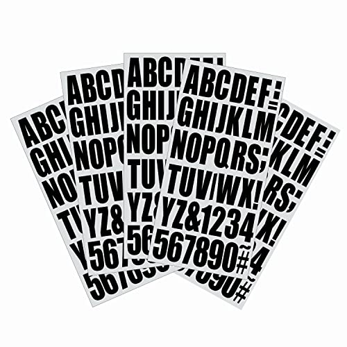 Black Vinyl Letters Numbers Stickers 2 Inches,3 sets 144piecs Self-Adhesive Vinyl Letters Numbers Kit, Mailbox permanent Numbers Sticker for Home, Signs, Window, Cars, Trucks, Business, Address Number