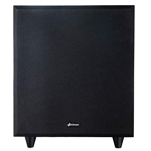 COSTWAY Powered Active Subwoofer with Front-Firing Woofer, 10" 400 Watt Reinforced Driver for Surround Sound HD Home Theater or Music, Black (10-inch)