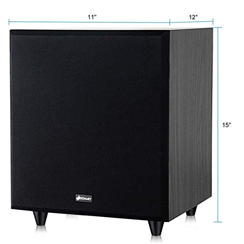 COSTWAY Powered Active Subwoofer with Front-Firing Woofer 12‘’