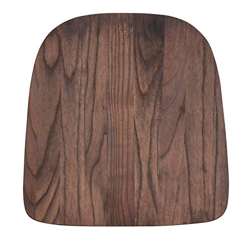 Flash Furniture Luke 4 Pack Rustic Walnut Wood Seat for Colorful Metal Chairs