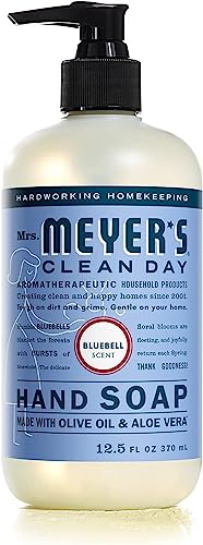 MRS. MEYER'S CLEAN DAY Hand Soap, Bluebell, Made with Essential Oils, 12.5 oz
