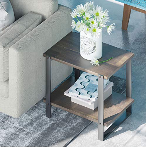 ZINUS Brock 21 Inch Solid Wood Side Table / End Table / Easy Assembly, 20.90 x 16.50 x 18.00, Brown