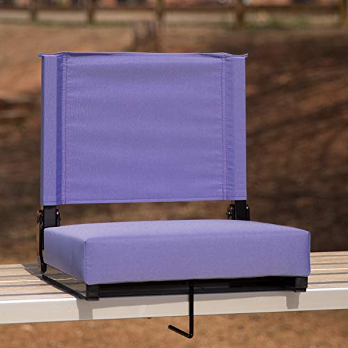 Flash Furniture Grandstand Comfort Seats by Flash - Purple Stadium Chair - 500 lb. Rated Folding Chair - Carry Handle - Ultra-Padded Seat