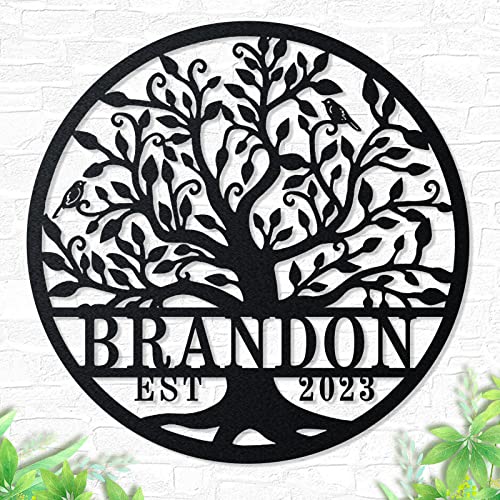 Custom Wedding Sign Tree, Personalized Life Tree Metal Sign symbolizes the Greatness of Love and Life. Personalized Family Last Name metal wall art Sign, Wedding Anniversary Gifts