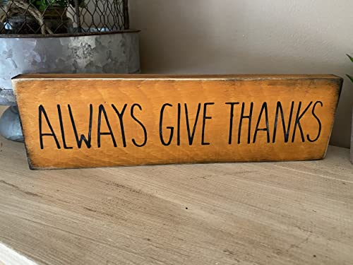 Thanksgiving Tiered Tray Give Thanks Sign Block Farmhouse Tray Decorating Home Decor Wooden Painted Hanging Wall Small Sign