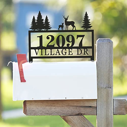 Custom Mailbox Topper Address Plaque, Personalized Metal Mailbox Address Sign, Mailbox Topper House Number Sign, House Number Mailbox Topper (Mailbox and Post NOT Included)