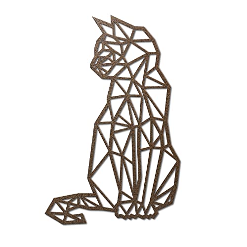 Geometric Cat Metal Wall Art