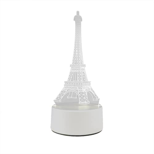 LED 3D Nightlight Children's Day Christmas Gift Gift Bedroom Bedside Table lamp, Birthday Christmas Wave Night Light Gift (Eiffel Tower)