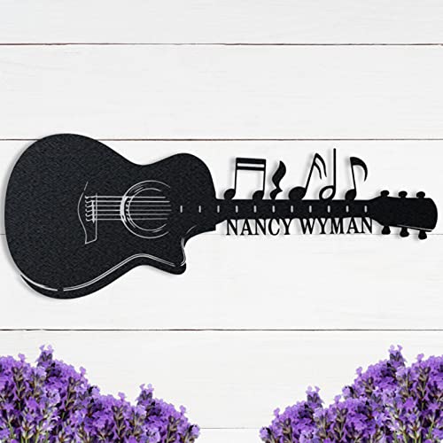 Personalized Metal Name Signs for Music, Custom Family Monogram Sign Door Hanger Wall Home Decor, Metal Wall Art, Outdoor Metal Last Name Sign, Music Lover Gift