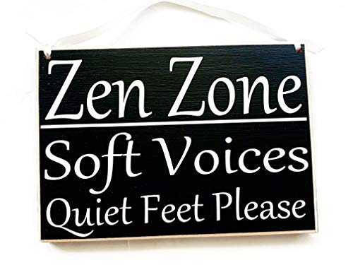 Zen Zone Soft Voices Quiet Feet Please 10x8 (Choose Color) In Session Do Not Disturb Spa Salon Massage Salon Spa Office Open Closed Custom Wood Sign