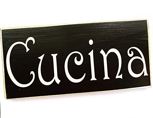 CUCINA "Kitchen" (Choose Color) 12" by 6" Rustic Shabby Chic Italian Sign