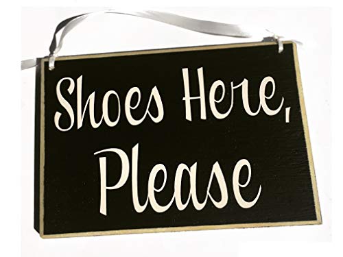 8x6 Shoes Here, Please (Choose Color) Custom Wood Sign Please Remove Your Shoes Bare Your Soles Flip Flops Welcome Plaque