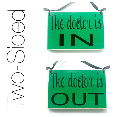 8x6 The Doctor is In Out Custom Wood Sign | Room Available With a Patient Please Do Not Disturb | Office Business Unavailable Door Plaque