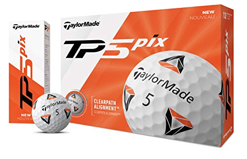 Taylor Made TP5 Pix Golf Balls, Dozen, White