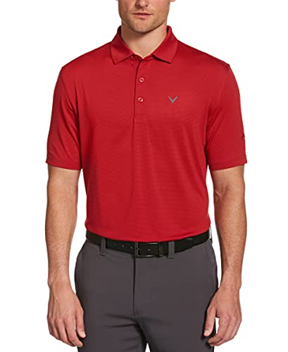 Callaway mens Pro Spin Fine Line Short Sleeve Golf (Size X-small - 4x Big & Tall) Polo Shirt, Tango Red, XX-Large