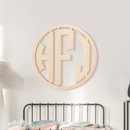 Personalized Wooden Letters Wall Decor - Modern Art Monogram - 3 Letter Initials Large Wood Hanging Sign - Baby Nursery - Front Door - Custom Name Signs For Any Room In Your Home by 48 Hour Monogram