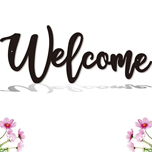 Welcome Metal Sign, Welcome Wall Decor,Welcome Signs Wall Art,Welcome Cutout Letters Hanging for Home, Office, Living Room Decor