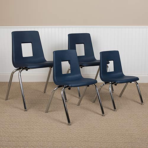 Mickey Advantage 4-pack Navy Student Stack School Chair - 18-inch