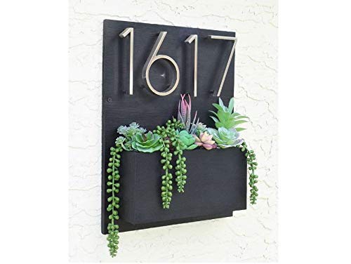 Handmade Address Sign with Planter Box | Address Planter