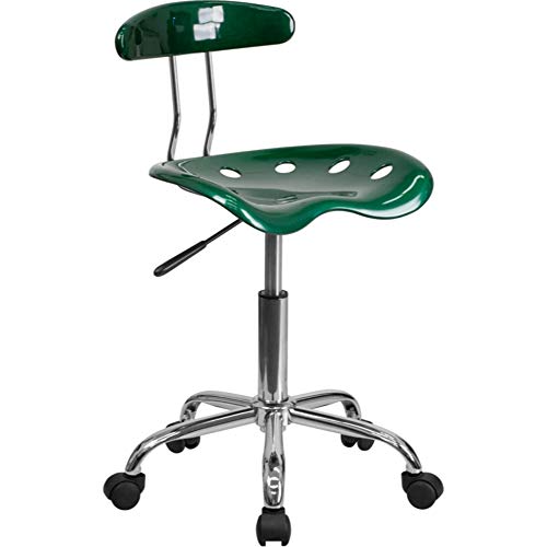 Flash Furniture Vibrant Green and Chrome Swivel Task Office Chair with Tractor Seat