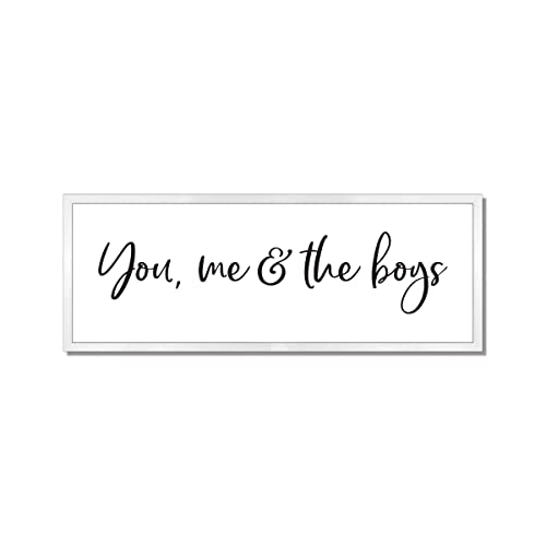 You me and the boys sign-mother's day gift from sons-boys-gift for mom with boys-mom birthday gift-farmhouse sign (16" x 48", Frame stain white)