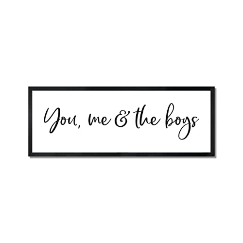 You me and the boys sign-mother's day gift from sons-boys-gift for mom with boys-mom birthday gift-farmhouse sign (16" x 48", Frame stain Black)