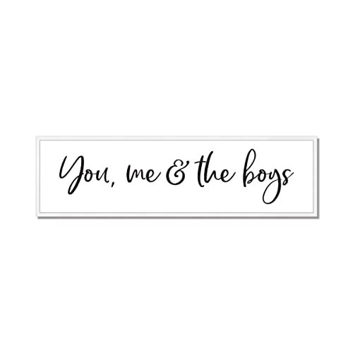 You me and the boys sign-mother's day gift from sons-boys-gift for mom with boys-mom birthday gift-farmhouse sign (12" x 48", Frame stain white)