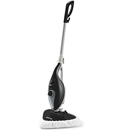 COSTWAY 1300W Steam Mop Multifunctional Steam Floor Cleaner with Automatic Steam Control, 8-speed Adjustment Maneuverable Steam Cleaner Mops for Floor Cleaning with Steam Pad, Filling Cup, Round Brush