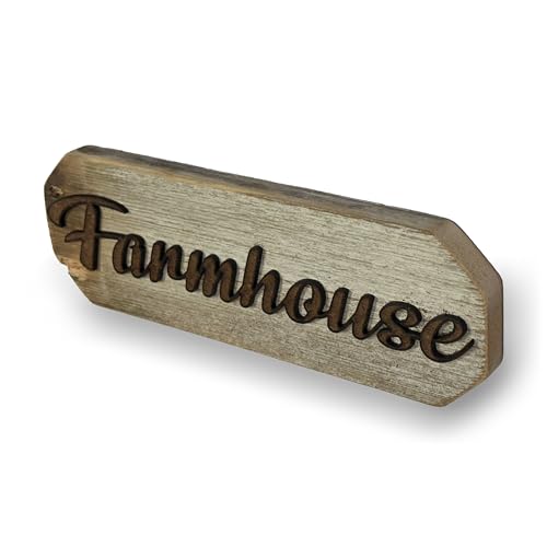 3D Sign, Made in USA, 100% Authentic Weathered Wood, Farmhouse Decor, Wall Art, Rustic Sign, Living Room Decor (Grey Back Brown Letters, Farmhouse)