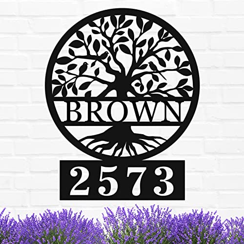 Personalized Tree of Life Address Sign House Numbers for Outside Address Numbers for Houses Metal Address Signs for Houses Personalized House Number Sign Personalized House Signs Housewarming Gifts