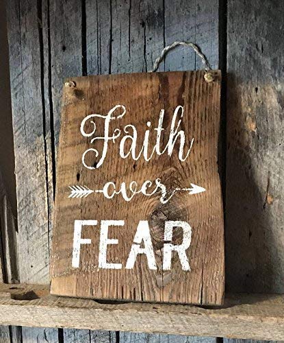 Faith Over Fear Barn Wood Sign