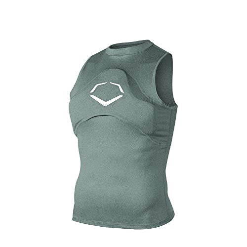 EvoShield Boy's Chest Guard Sleeveless Shirt - Charcoal, Youth Large