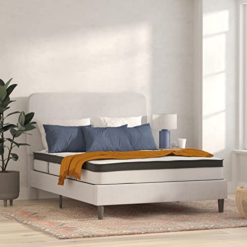 Flash Furniture Capri Comfortable Sleep 10 Inch CertiPUR-US Certified Hybrid Pocket Spring Mattress, Queen Mattress in a Box White